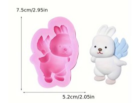 Molde silicona conejo con alas 